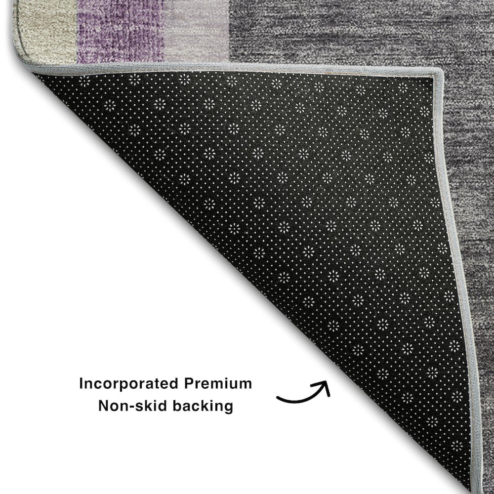 Premium Machine Washable Mayfield  Purple 2'6" x 3'10" Rug. Picture 2