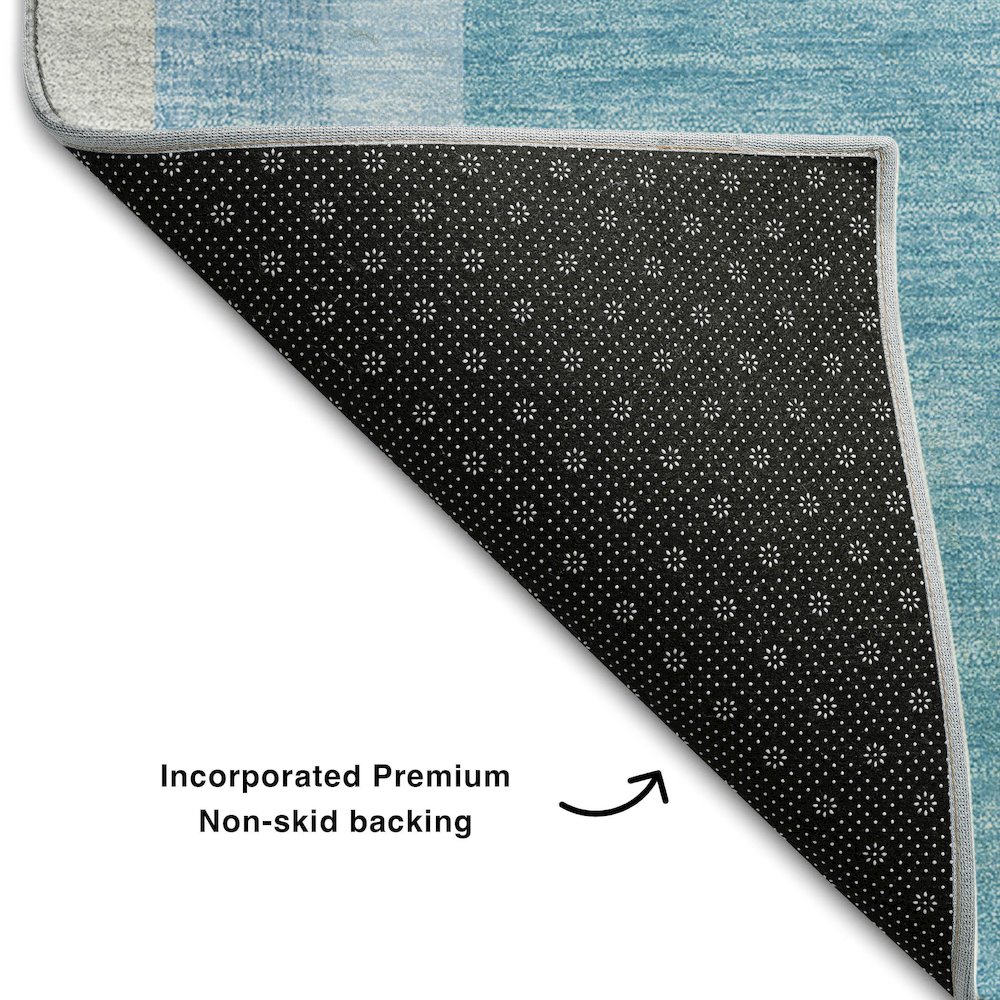 Premium Machine Washable Mayfield  Teal 2'6" x 3'10" Rug. Picture 2