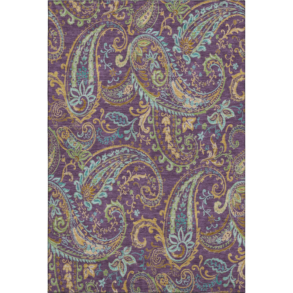 Premium Machine Washable Mayfield  Purple 5' x 7'6" Rug. Picture 1