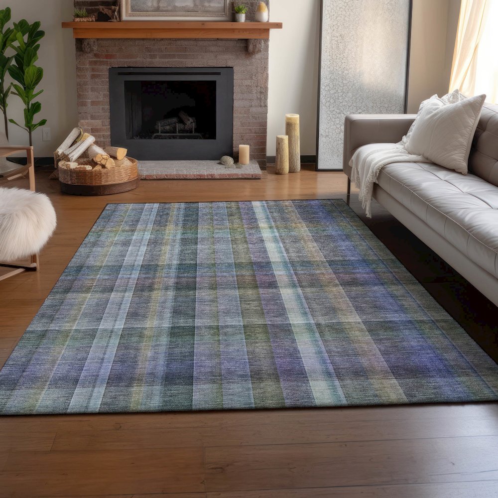 Premium Machine Washable Mayfield  Green 5' x 7'6" Rug. Picture 6