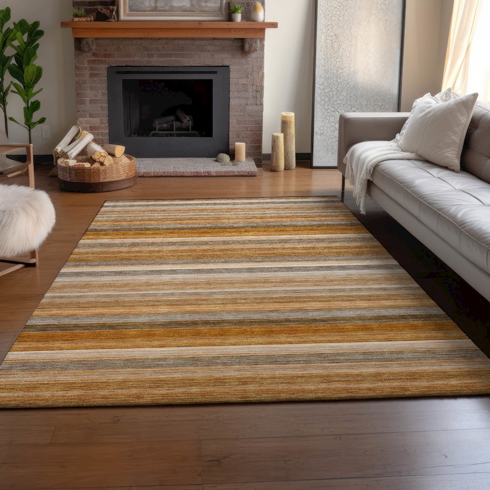 Premium Machine Washable Mayfield  Paprika 5' x 7'6" Rug. Picture 6