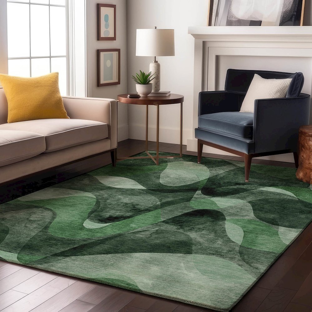 Premium Machine Washable Mayfield  Fern 5' x 7'6" Rug. Picture 5