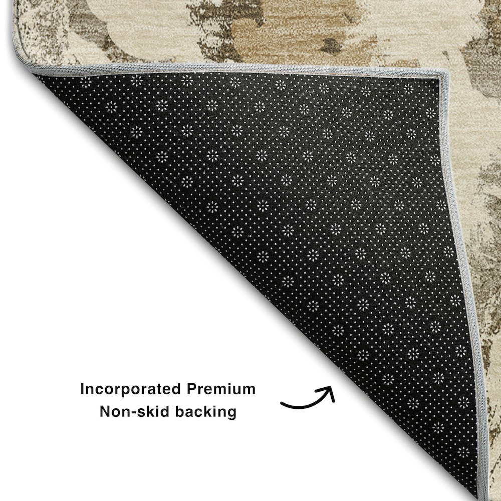 Premium Machine Washable Mayfield  Khaki 2'6" x 3'10" Rug. Picture 2