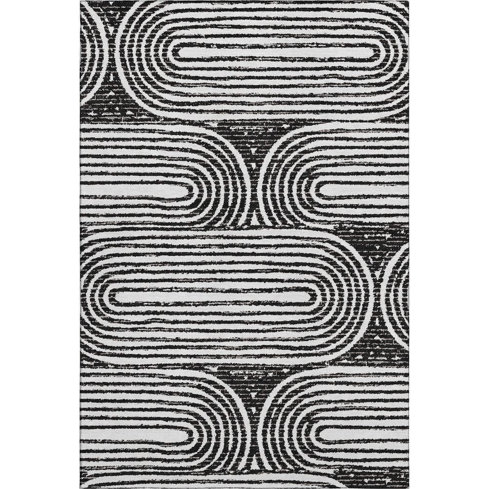 Premium Machine Washable Mayfield  Black 5' x 7'6" Rug. Picture 1