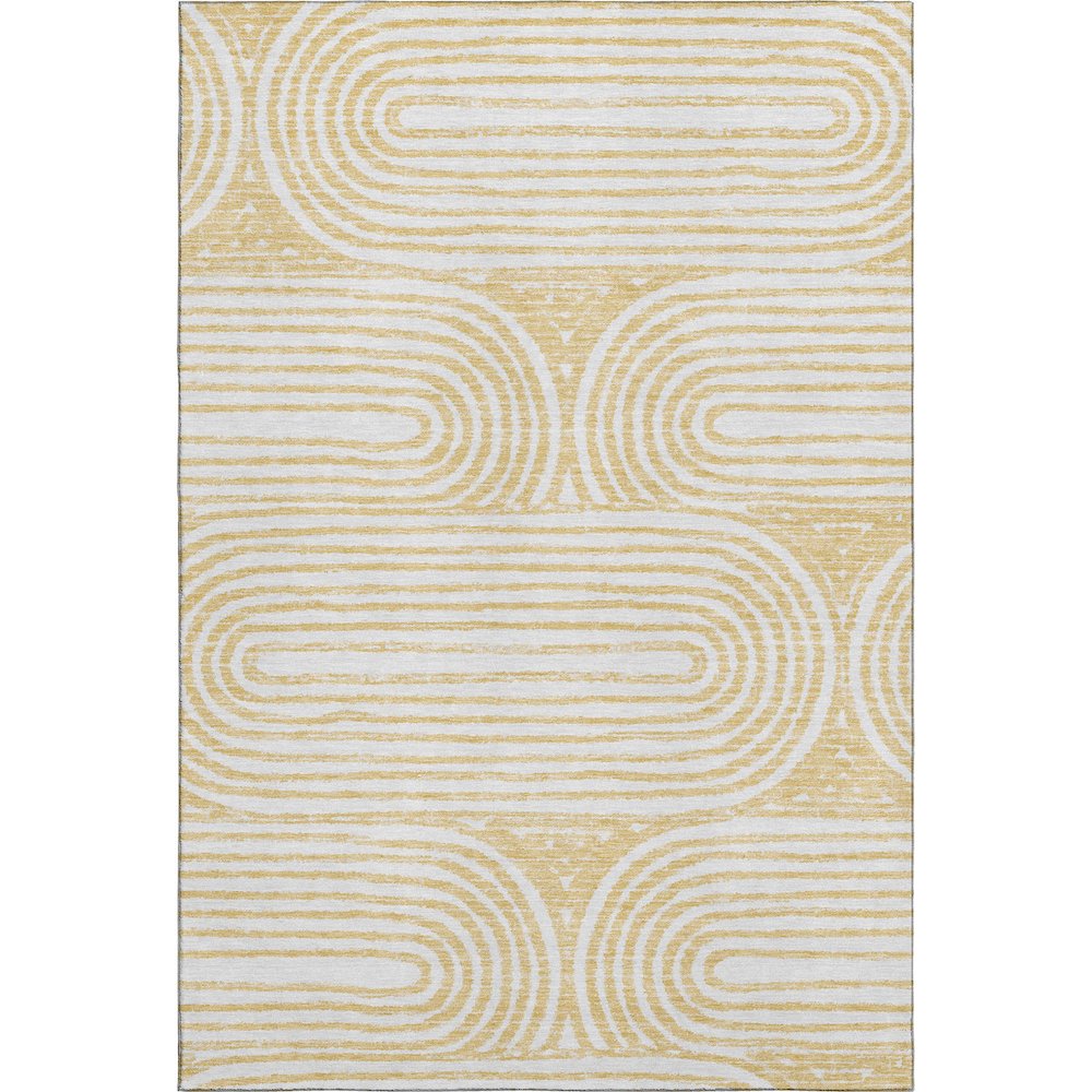 Premium Machine Washable Mayfield  Gold 5' x 7'6" Rug. Picture 1