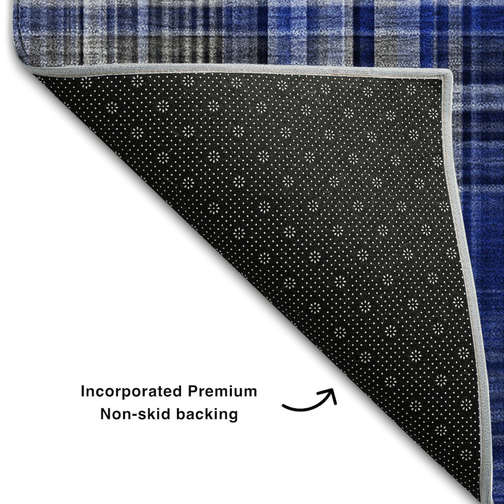 Premium Machine Washable Mayfield  Navy 2'6" x 3'10" Rug. Picture 2