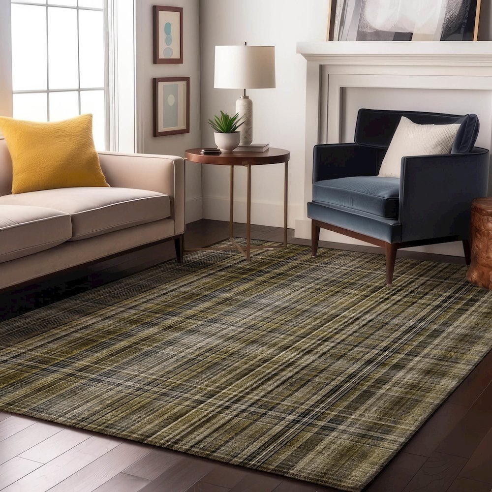 Premium Machine Washable Mayfield  Taupe 5' x 7'6" Rug. Picture 5