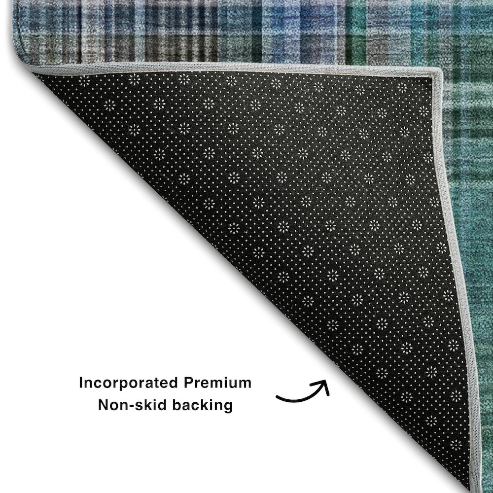 Premium Machine Washable Mayfield  Teal 2'6" x 3'10" Rug. Picture 2