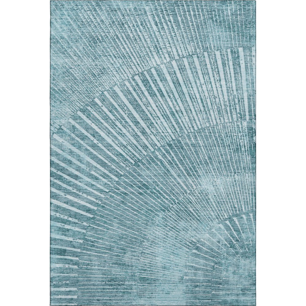 Premium Machine Washable Mayfield  Teal 5' x 7'6" Rug. Picture 1
