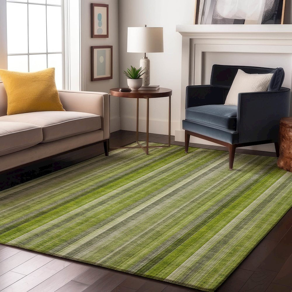 Premium Machine Washable Mayfield  Green 5' x 7'6" Rug. Picture 5