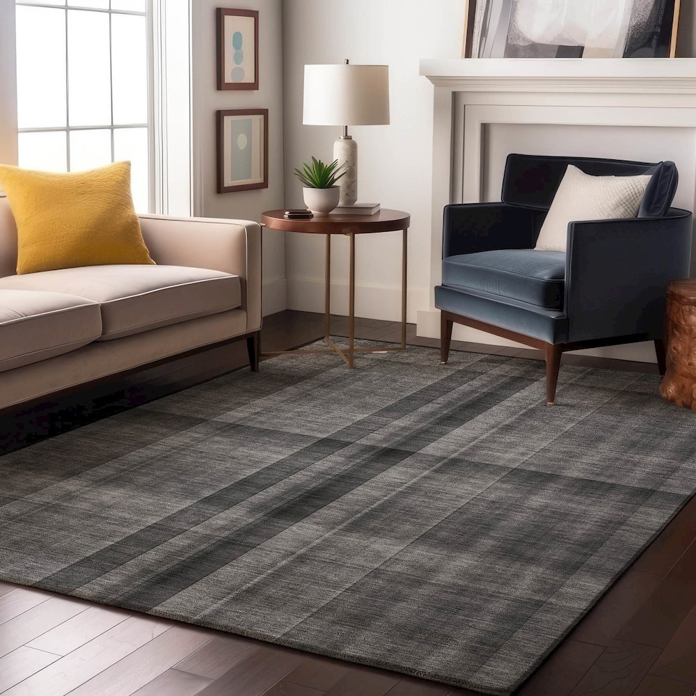Premium Machine Washable Mayfield  Gray 5' x 7'6" Rug. Picture 5