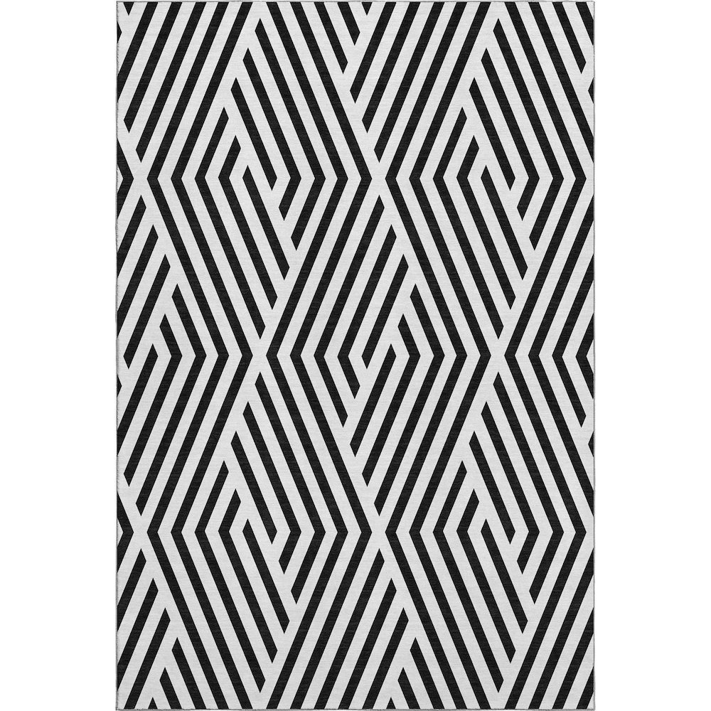Premium Machine Washable Mayfield  Black 5' x 7'6" Rug. Picture 1