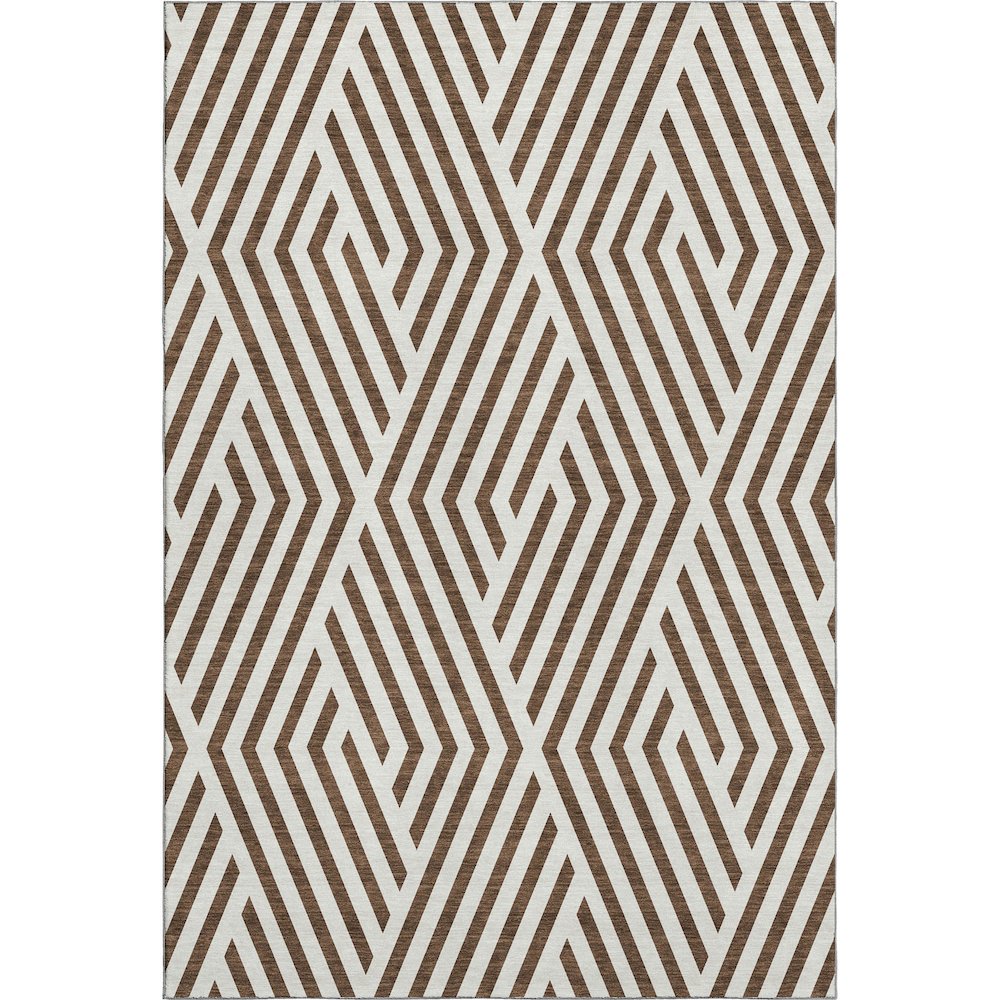 Premium Machine Washable Mayfield  Brown 5' x 7'6" Rug. Picture 1