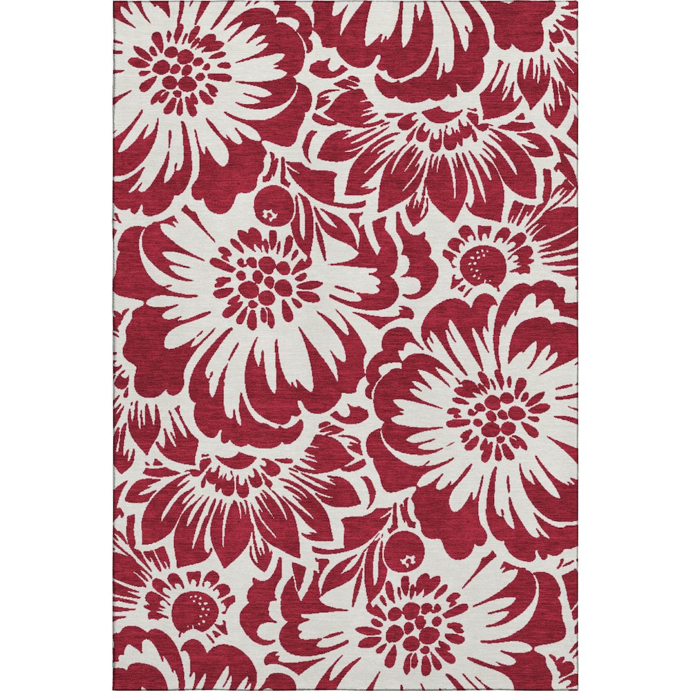 Premium Machine Washable Mayfield  Burgundy 5' x 7'6" Rug. Picture 1