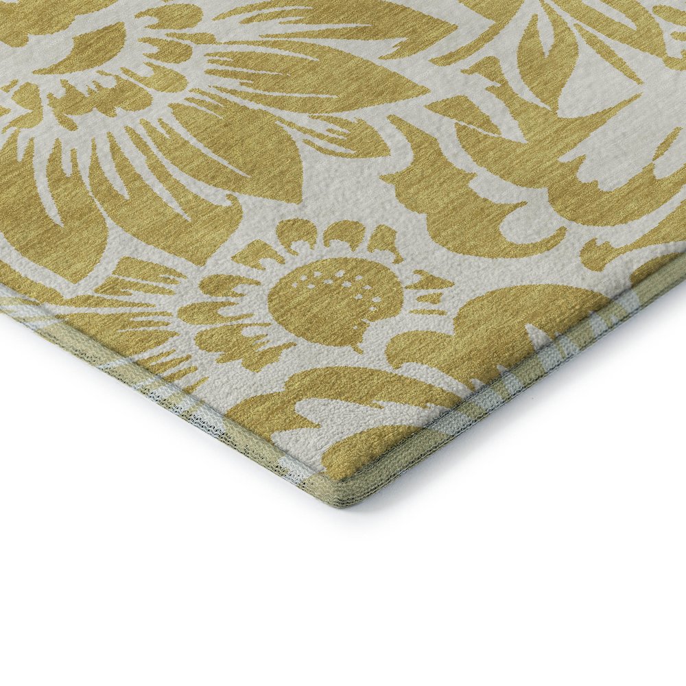 Premium Machine Washable Mayfield  Gold 2'6" x 3'10" Rug. Picture 3