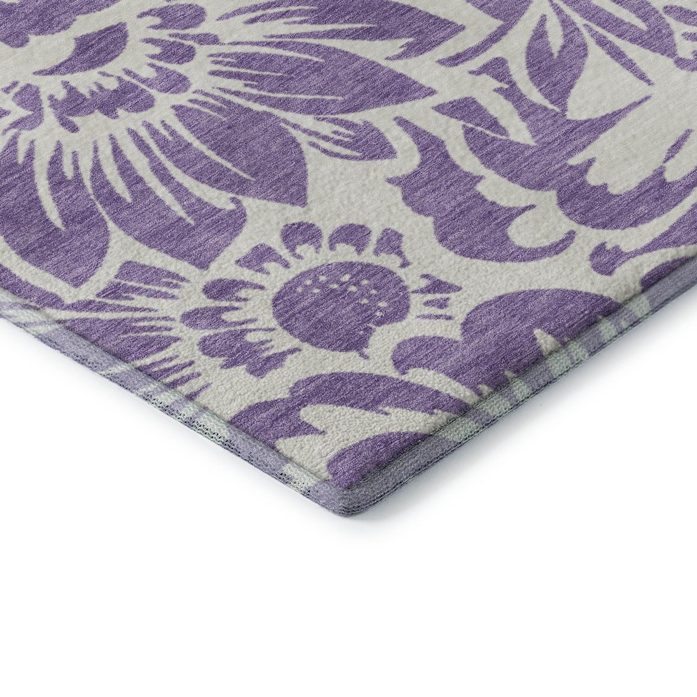 Premium Machine Washable Mayfield  Purple 2'6" x 3'10" Rug. Picture 3