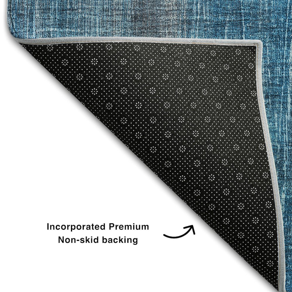 Premium Machine Washable Mayfield  Blue 2'6" x 3'10" Rug. Picture 2