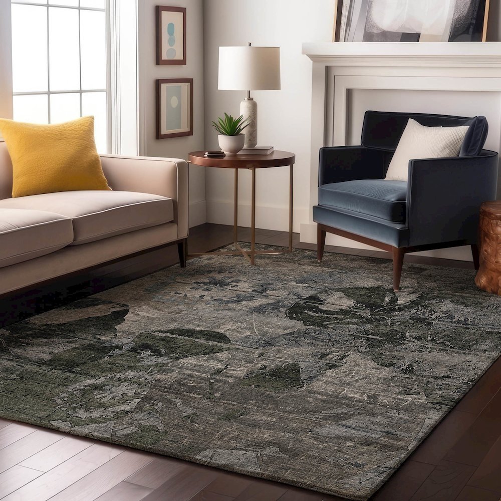 Premium Machine Washable Mayfield  Gray 5' x 7'6" Rug. Picture 5
