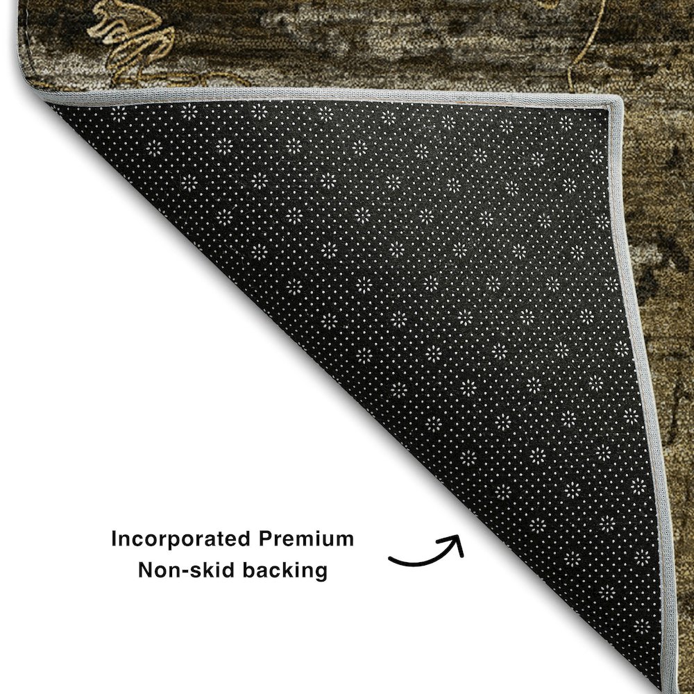 Premium Machine Washable Mayfield  Mocha 2'6" x 3'10" Rug. Picture 2