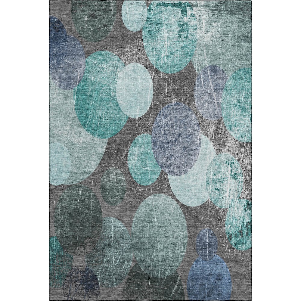 Premium Machine Washable Mayfield  Teal 5' x 7'6" Rug. Picture 1