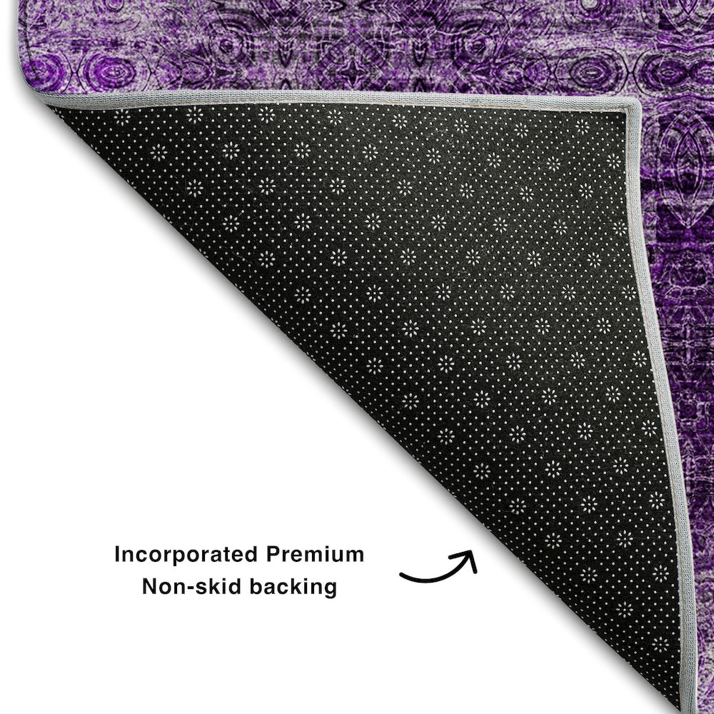 Premium Machine Washable Mayfield  Eggplant 2'6" x 3'10" Rug. Picture 2