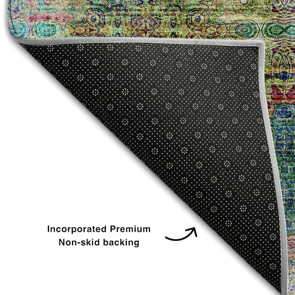 Premium Machine Washable Mayfield  Green 2'6" x 3'10" Rug. Picture 2