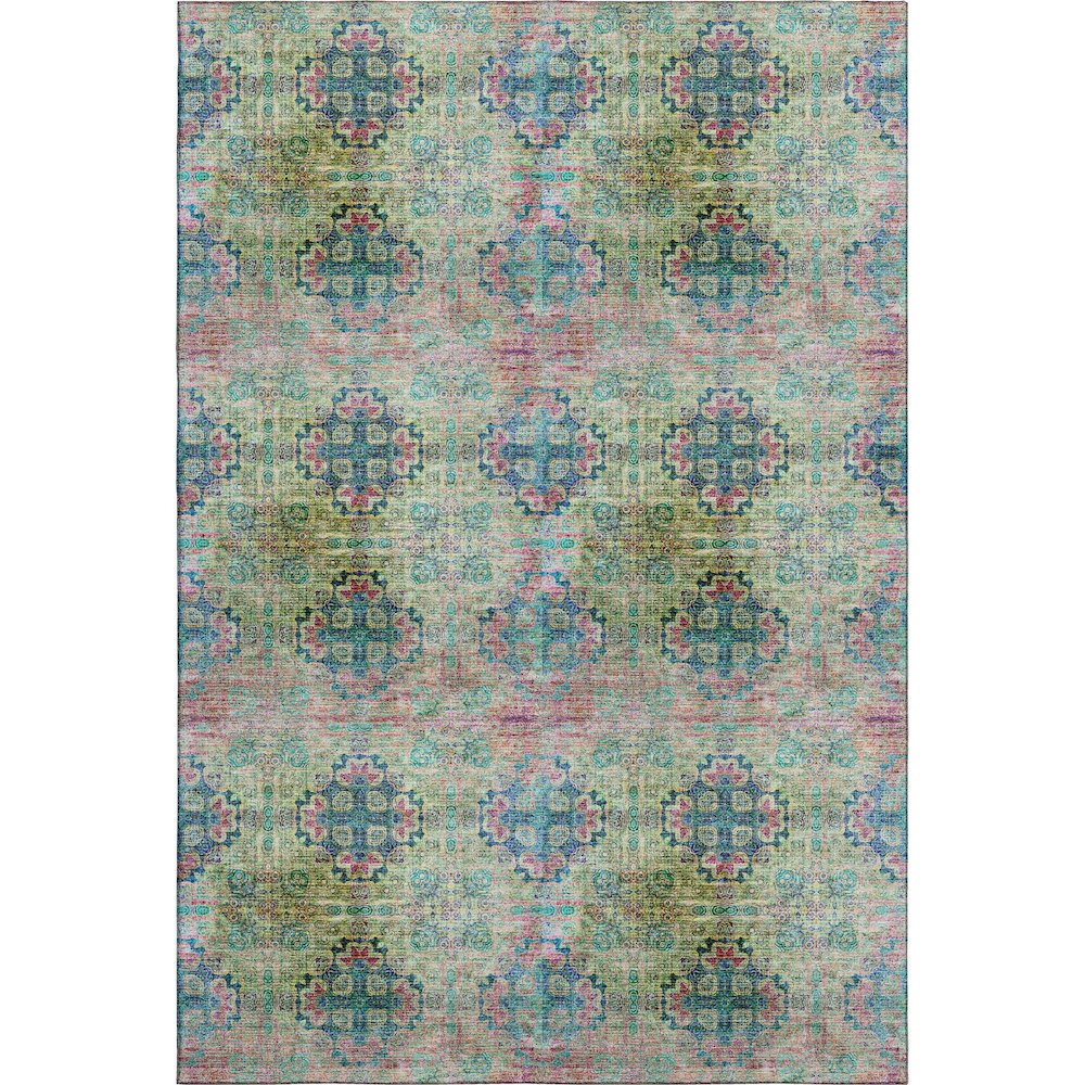 Premium Machine Washable Mayfield  Green 5' x 7'6" Rug. Picture 1
