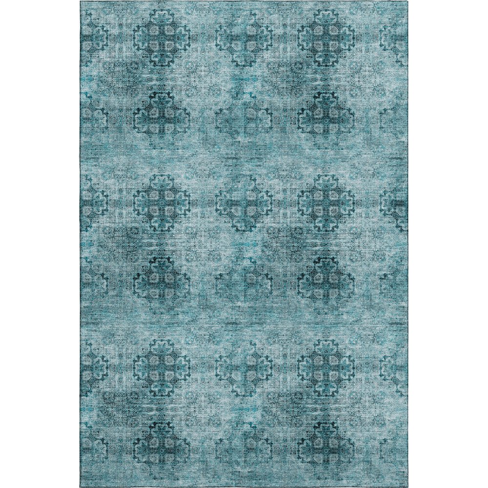 Premium Machine Washable Mayfield  Teal 5' x 7'6" Rug. Picture 1