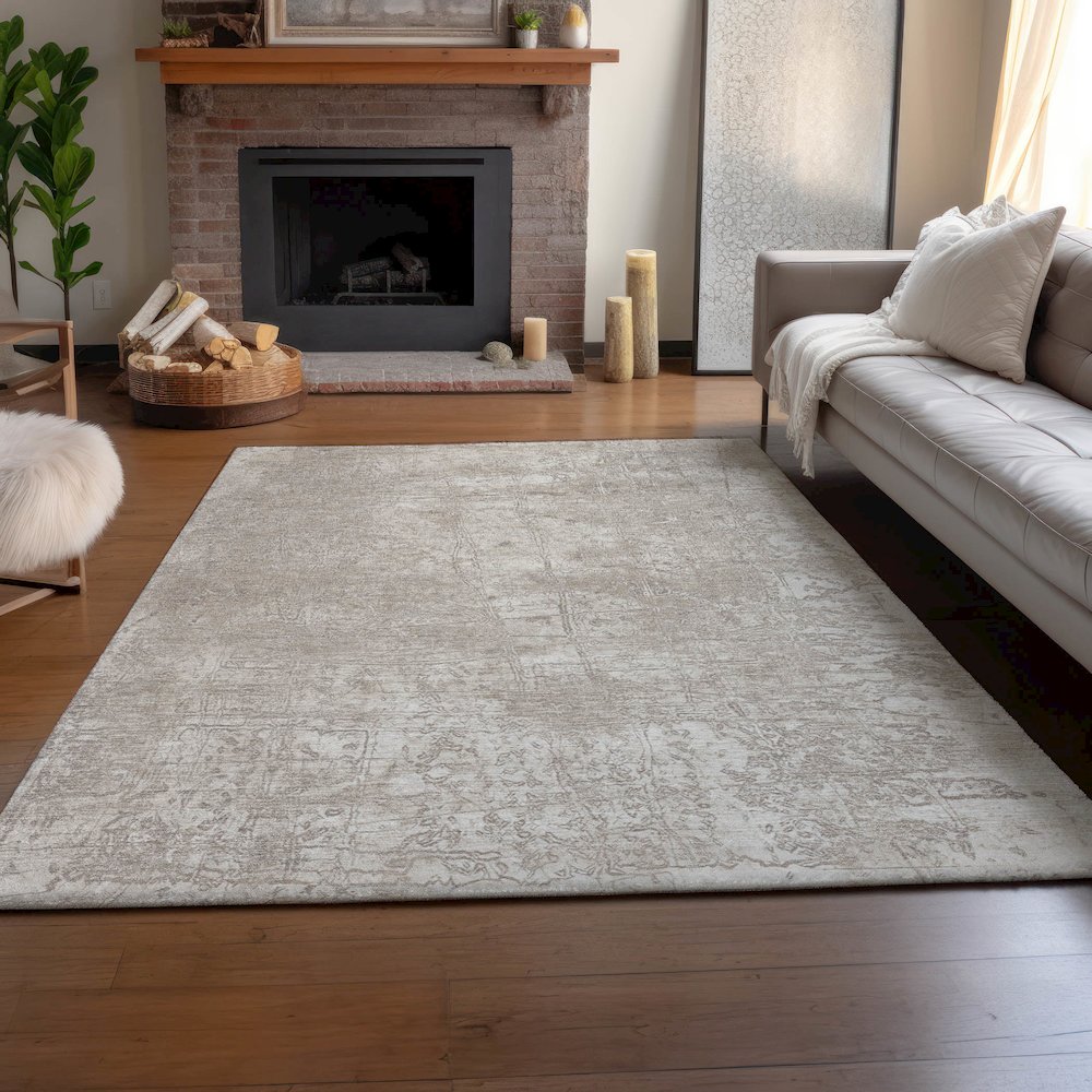 Premium Machine Washable Mayfield  Ivory 5' x 7'6" Rug. Picture 6