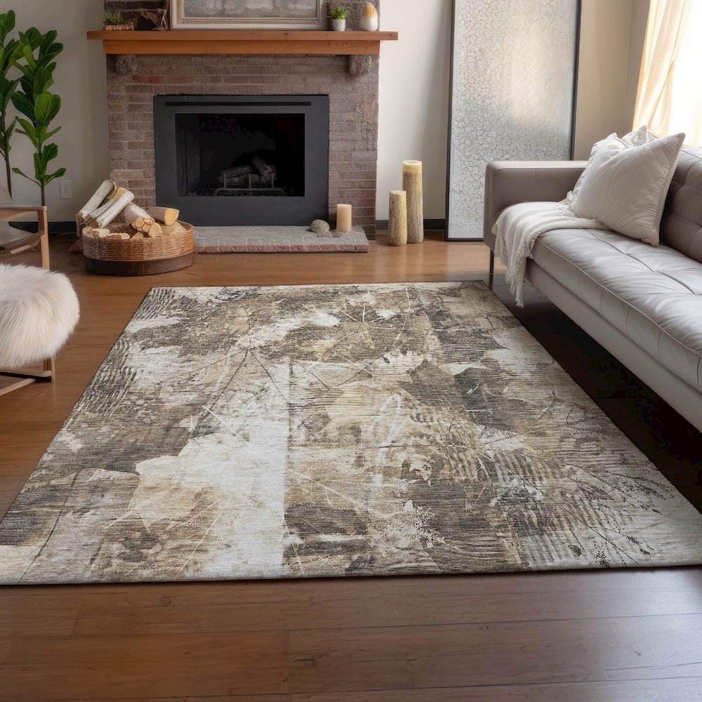 Premium Machine Washable Mayfield  Beige 5' x 7'6" Rug. Picture 6