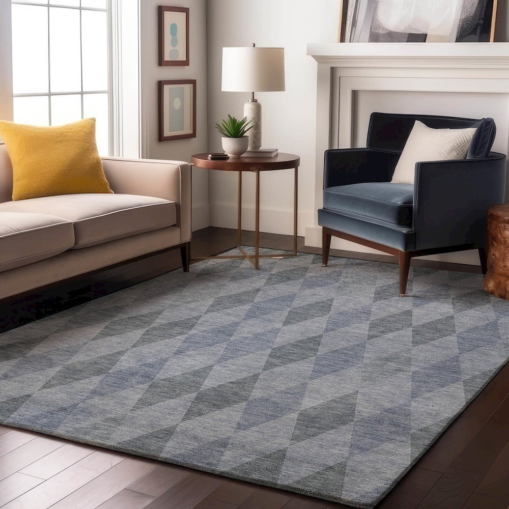 Premium Machine Washable Mayfield  Denim 5' x 7'6" Rug. Picture 5
