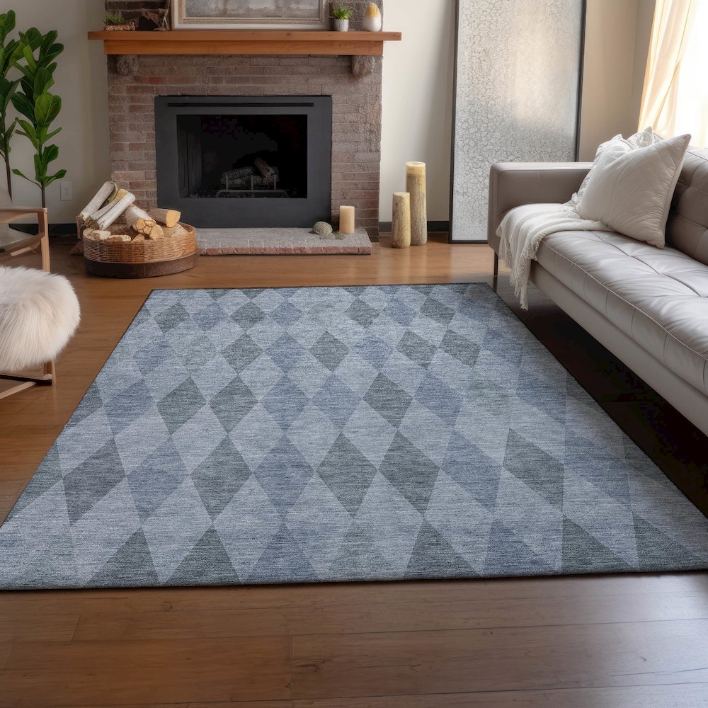 Premium Machine Washable Mayfield  Denim 5' x 7'6" Rug. Picture 6
