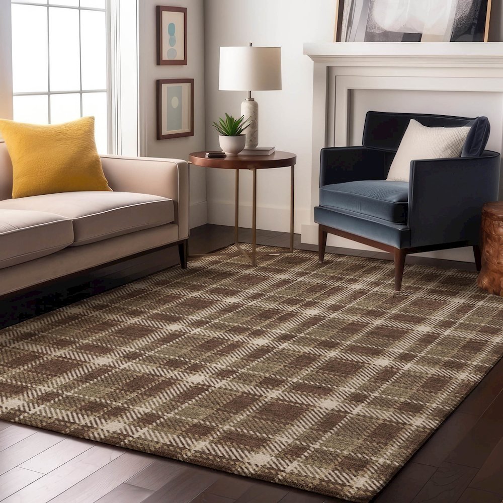 Premium Machine Washable Mayfield  Chocolate 5' x 7'6" Rug. Picture 5