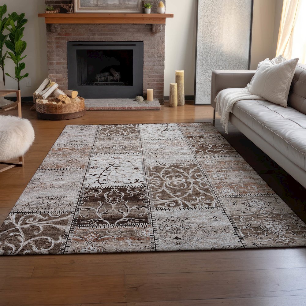 Premium Machine Washable Mayfield  Beige 5' x 7'6" Rug. Picture 6