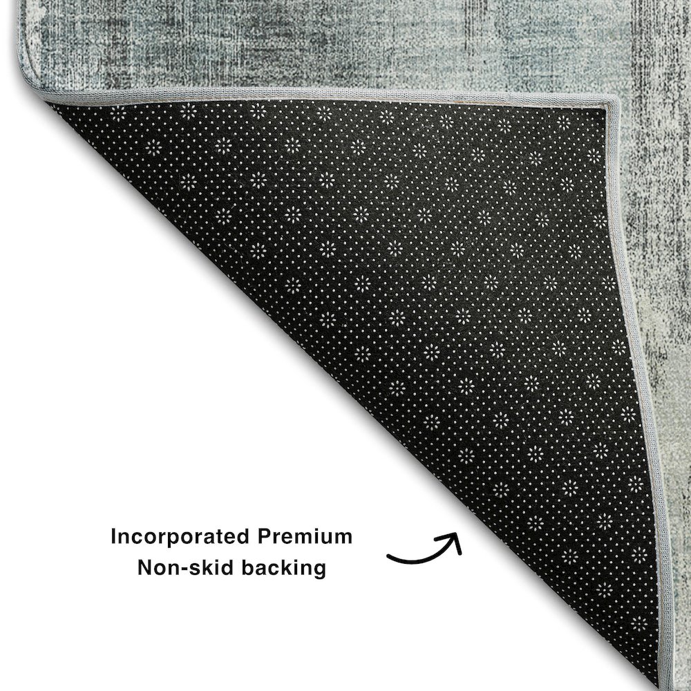 Premium Machine Washable Mayfield  Teal 2'6" x 3'10" Rug. Picture 2