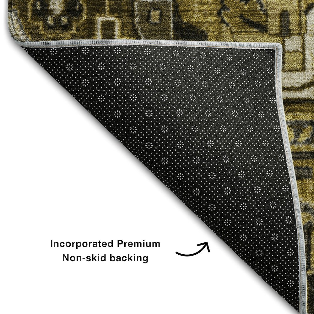 Premium Machine Washable Mayfield  Brown 2'6" x 3'10" Rug. Picture 2