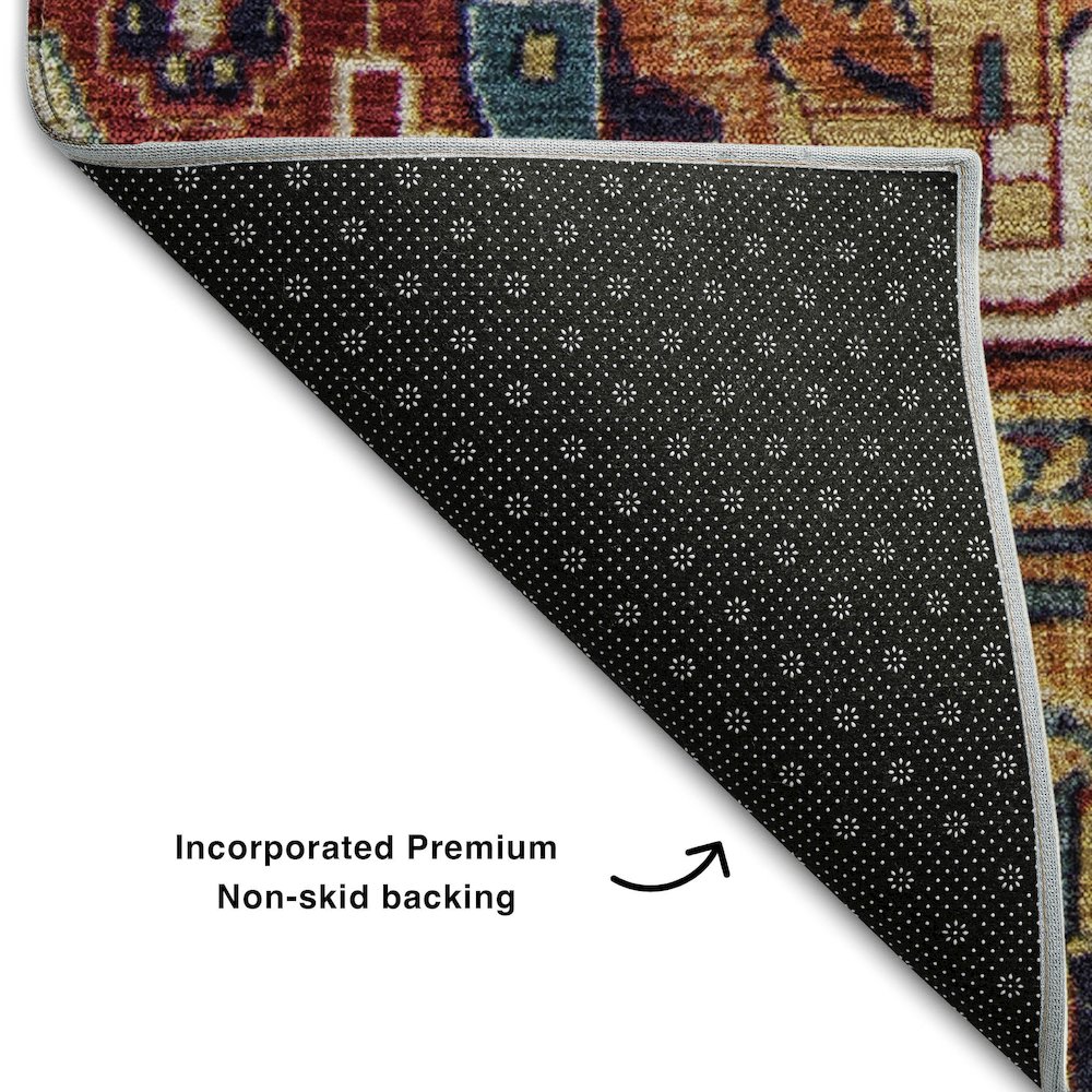 Premium Machine Washable Mayfield  Paprika 2'6" x 3'10" Rug. Picture 2