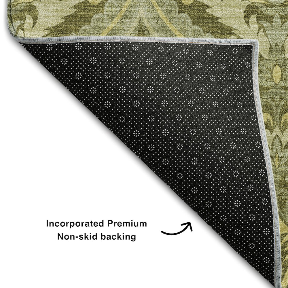 Premium Machine Washable Mayfield  Green 2'6" x 3'10" Rug. Picture 2