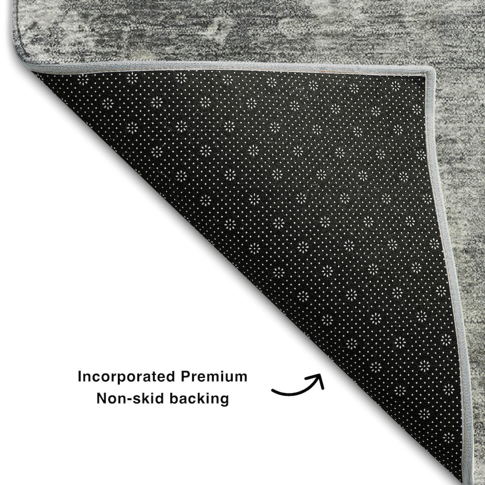 Premium Machine Washable Mayfield  Gray 2'6" x 3'10" Rug. Picture 2