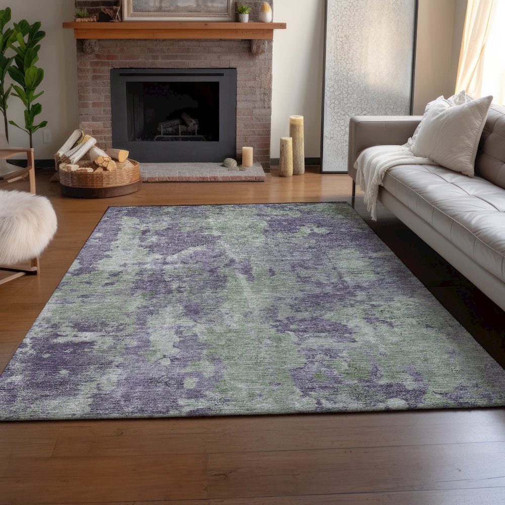 Premium Machine Washable Mayfield  Purple 5' x 7'6" Rug. Picture 6