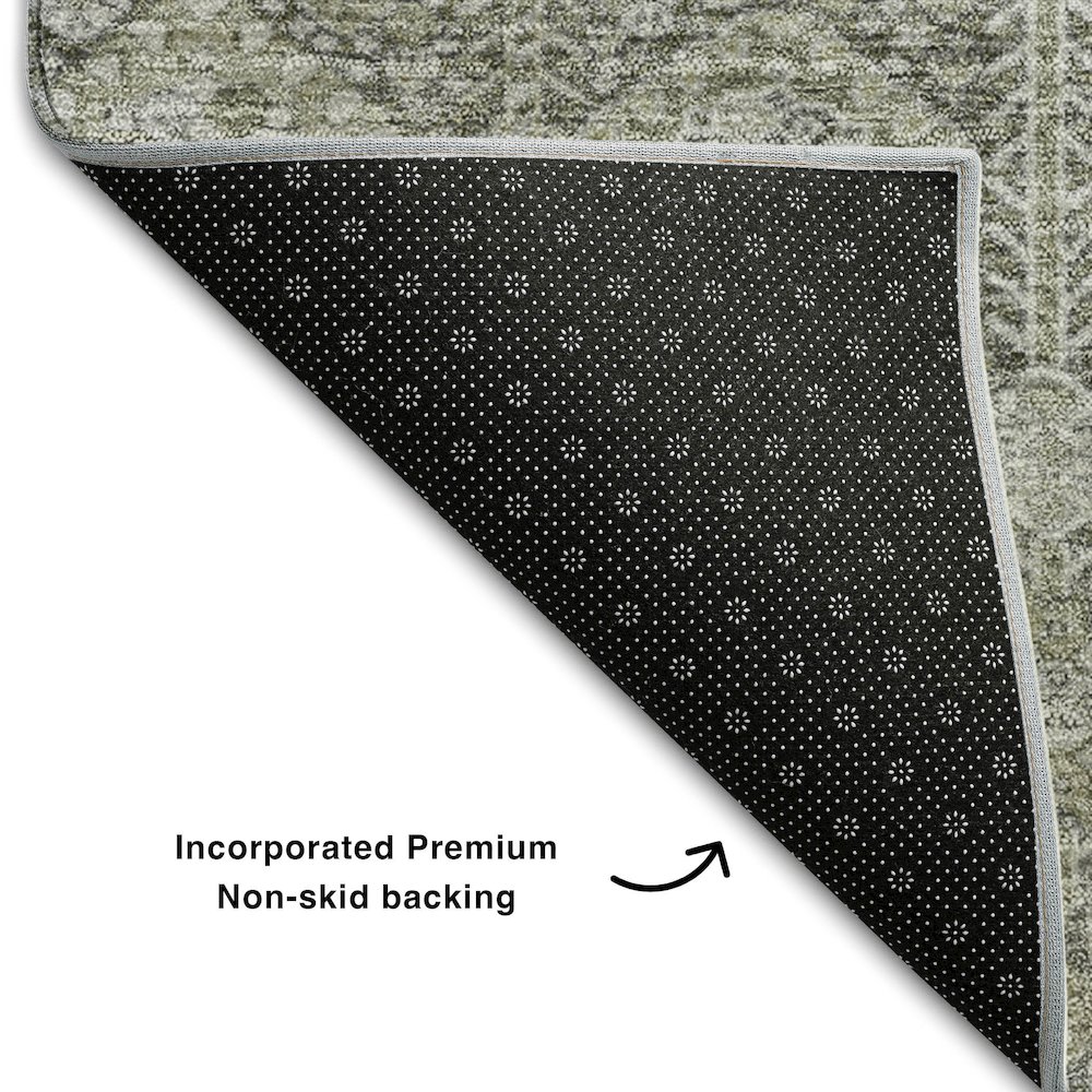 Premium Machine Washable Mayfield  Gray 2'6" x 3'10" Rug. Picture 2