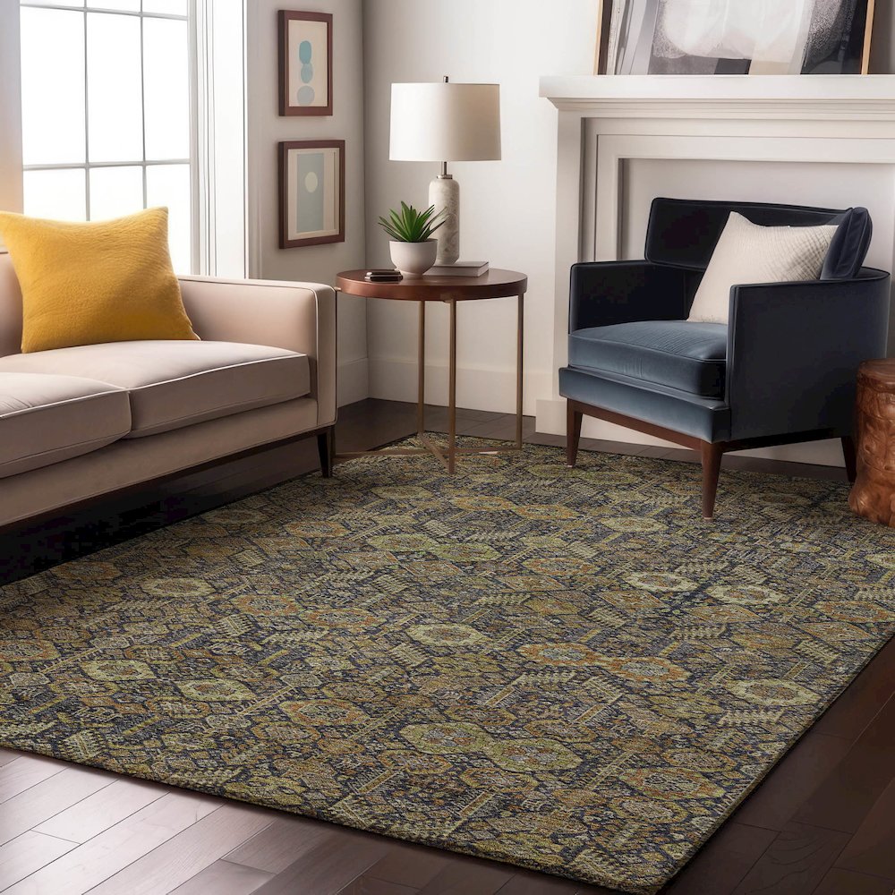 Premium Machine Washable Mayfield  Paprika 5' x 7'6" Rug. Picture 5
