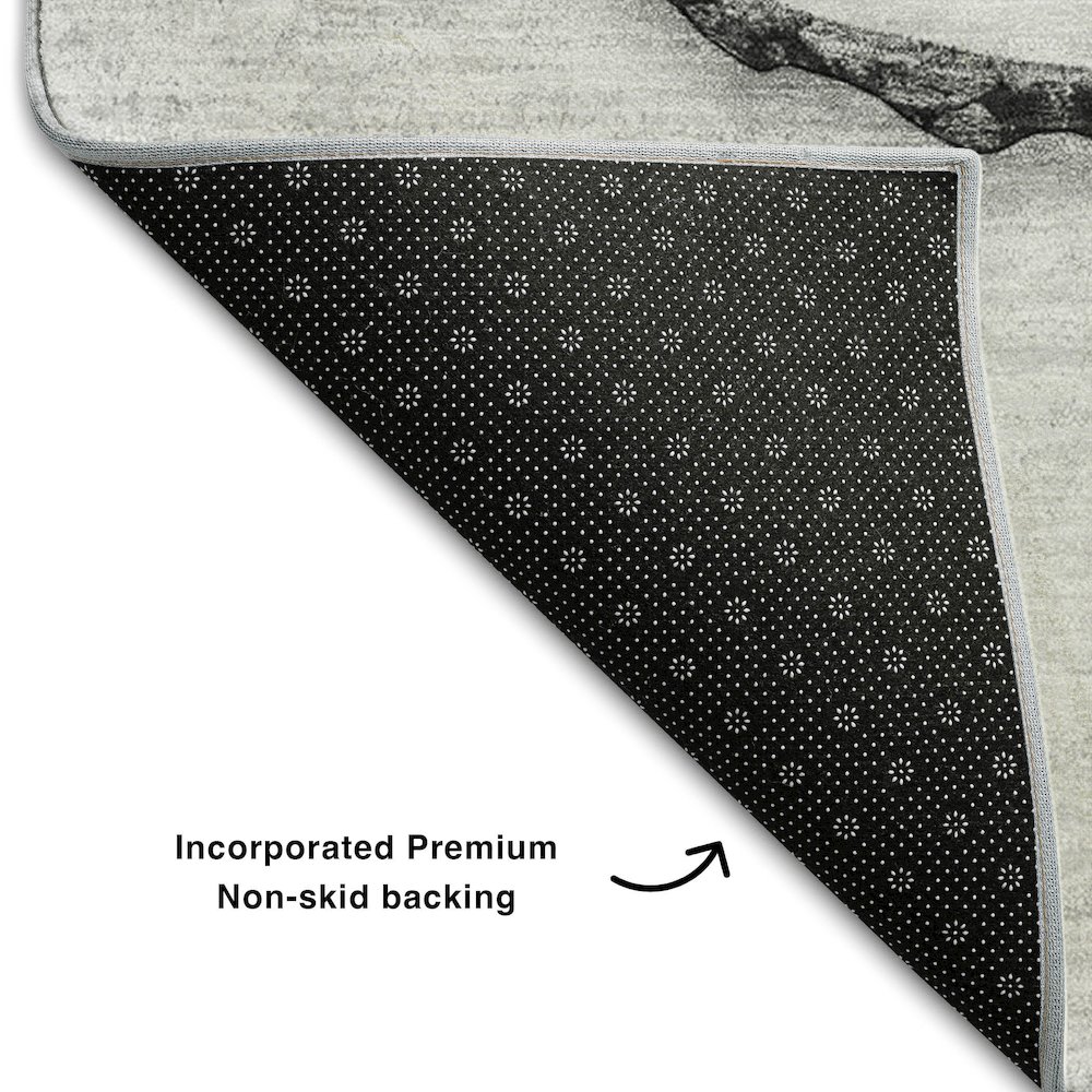 Premium Machine Washable Mayfield  Gray 2'6" x 3'10" Rug. Picture 2