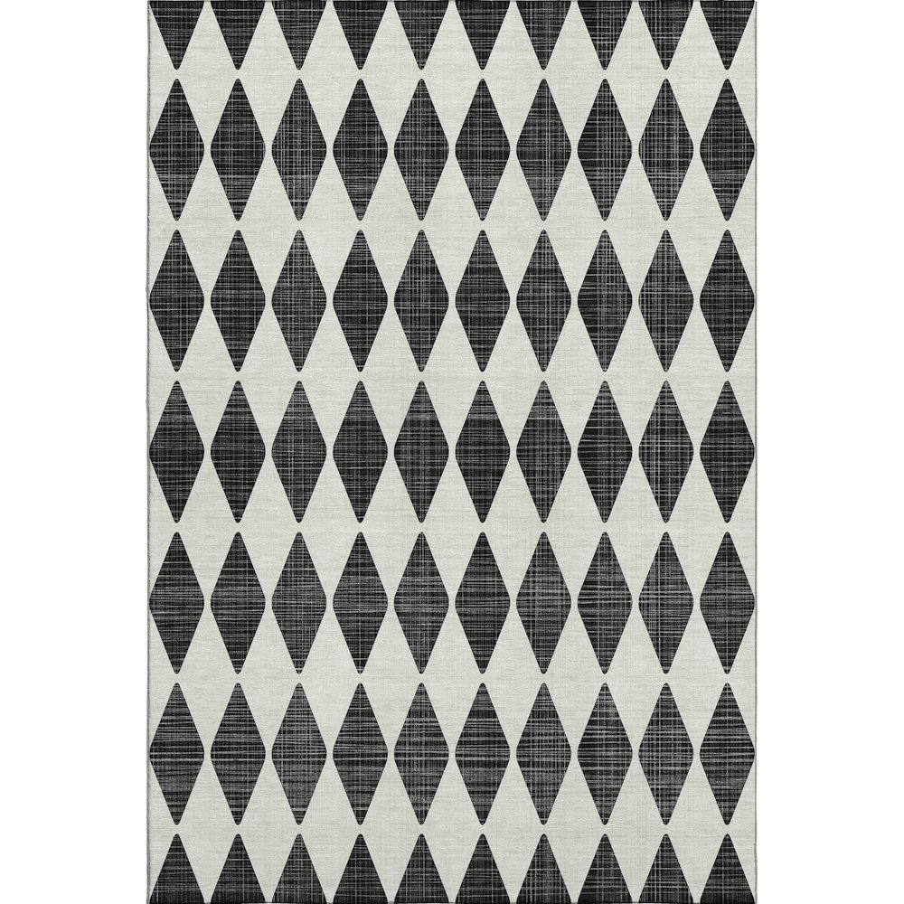 Premium Machine Washable Mayfield  Black 5' x 7'6" Rug. Picture 1