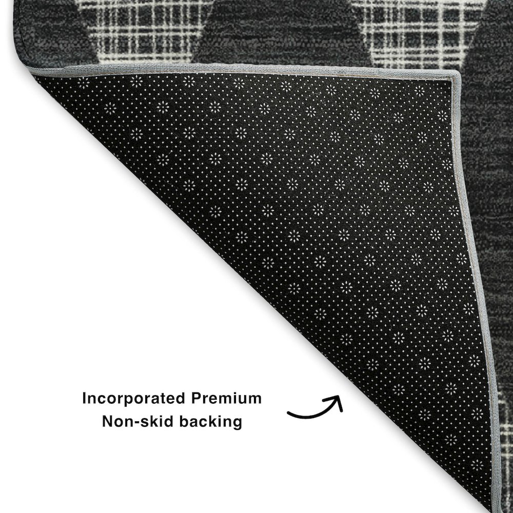 Premium Machine Washable Mayfield  Charcoal 2'6" x 3'10" Rug. Picture 2