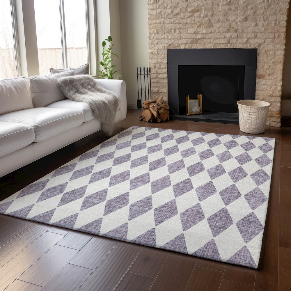 Premium Machine Washable Mayfield  Purple 5' x 7'6" Rug. Picture 6