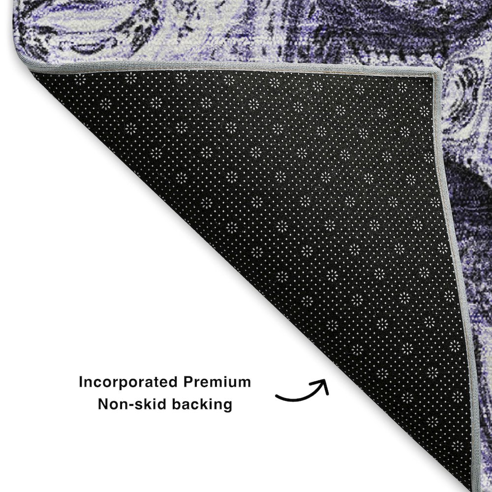 Premium Machine Washable Mayfield  Purple 2'6" x 3'10" Rug. Picture 2