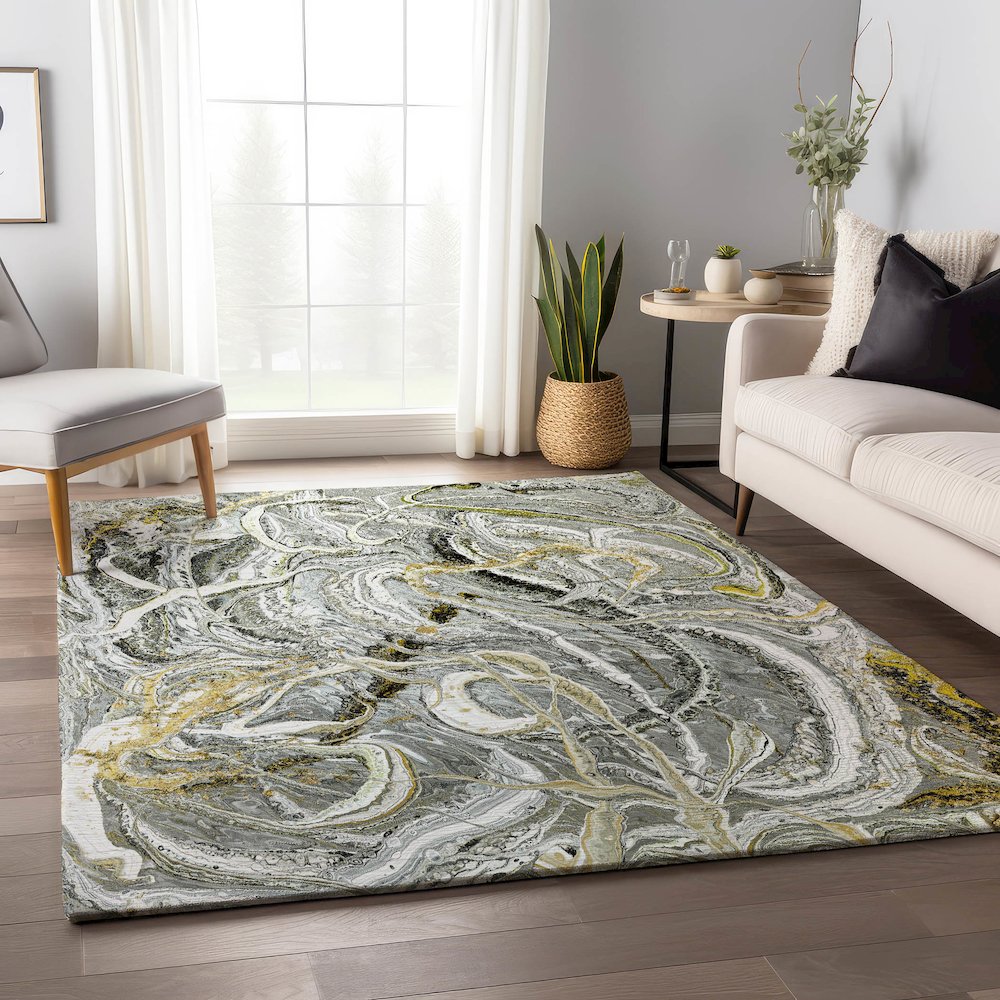 Premium Machine Washable Mayfield  Cyclone 5' x 7'6" Rug. Picture 5