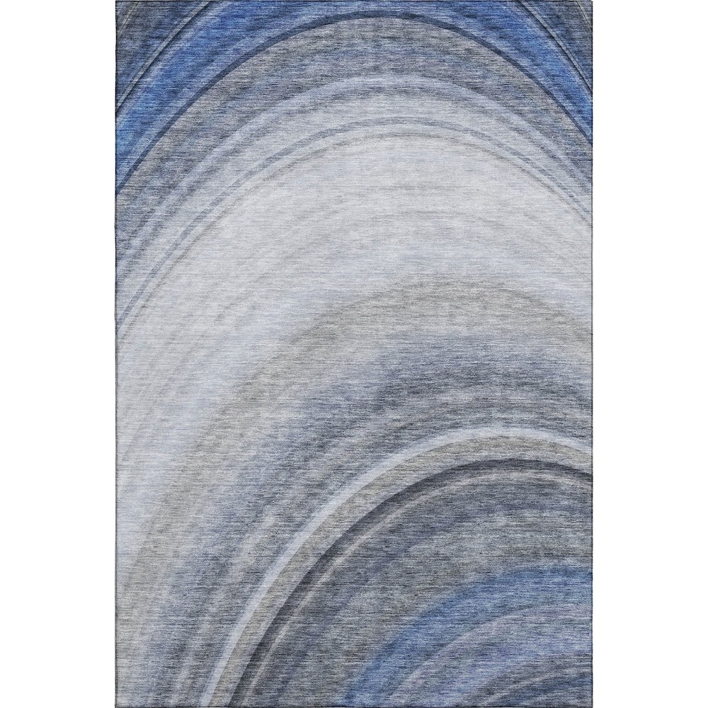Premium Machine Washable Mayfield  Blue 5' x 7'6" Rug. Picture 1