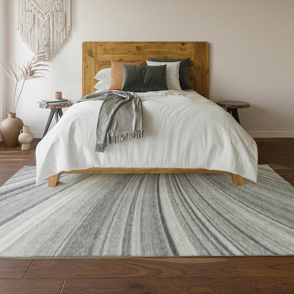 Premium Machine Washable Mayfield  Gray 5' x 7'6" Rug. Picture 6